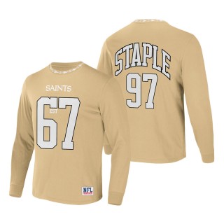 Men's New Orleans Saints NFL x Staple Gold Core Team Long Sleeve T-Shirt