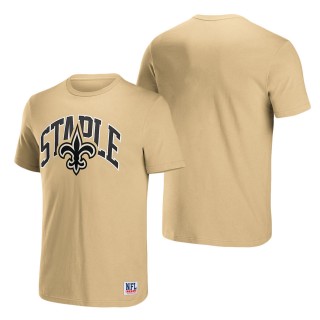 Men's New Orleans Saints NFL x Staple Gold Logo Lockup T-Shirt