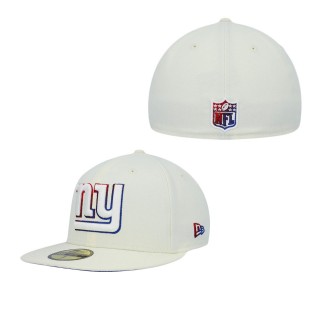 Men's New York Giants Cream Chrome Dim 59FIFTY Fitted Hat