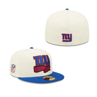 Men's New York Giants Cream Royal 2022 Sideline 59FIFTY Fitted Hat