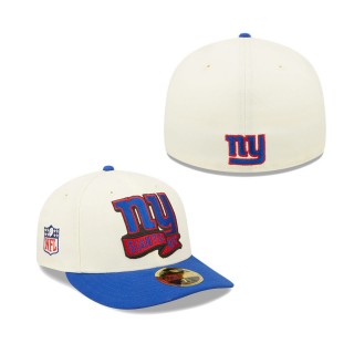 Men's New York Giants Cream Royal 2022 Sideline Low Profile 59FIFTY Fitted Hat