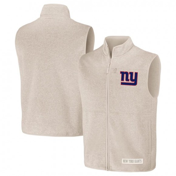 New York Giants NFL x Darius Rucker Full-Zip Sweater Vest Oatmeal
