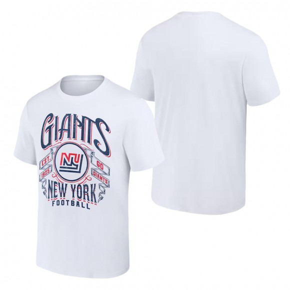 New York Giants NFL x Darius Rucker Collection White Vintage Football T-Shirt