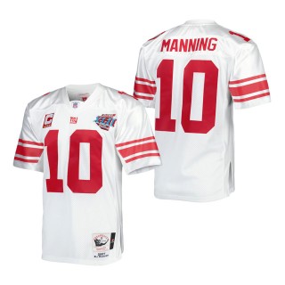 Men's New York Giants Eli Manning Mitchell & Ness White Super Bowl XLII Authentic Throwback Retired Player Jersey