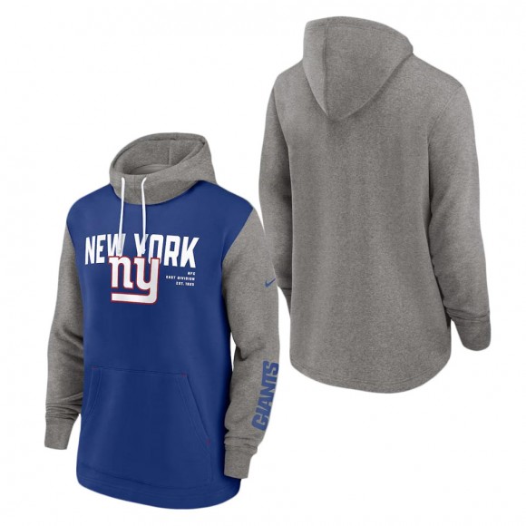 New York Giants Nike Royal Fashion Color Block Pullover Hoodie