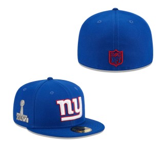 New York Giants Royal Main Patch Fitted Hat