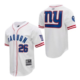 Giants Saquon Barkley Pro Standard White Baseball Player Button-Up Shirt