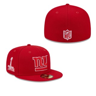 New York Giants Scarlet Super Bowl XLVI Main Patch Fitted Hat
