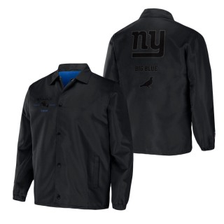 Men's New York Giants NFL x Staple Black Coaches Full-Snap Jacket