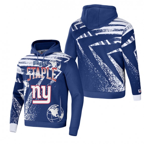 Men's New York Giants NFL x Staple Blue All Over Print Pullover Hoodie