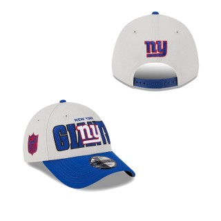 Men's New York Giants Stone Royal 2023 NFL Draft 9FORTY Adjustable Hat