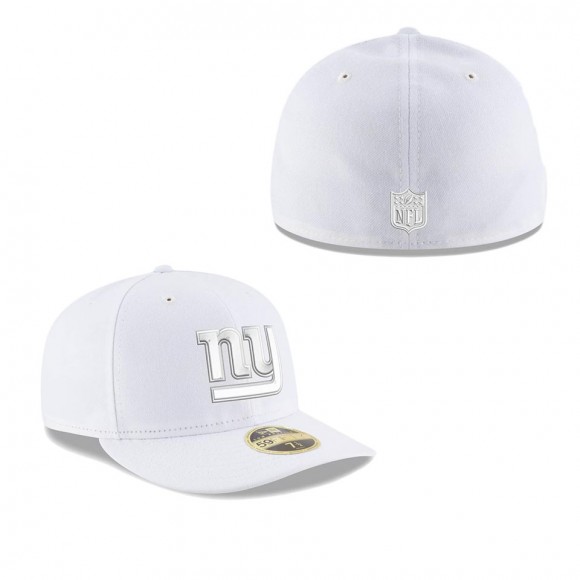 New York Giants White on White Low Profile Fitted Hat