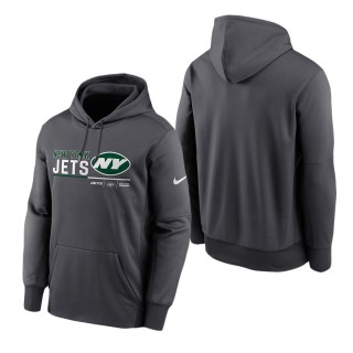 Men's New York Jets Anthracite Prime Logo Name Split Pullover Hoodie