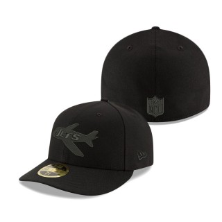 New York Jets Black Alternate Logo Black on Black Low Profile 59FIFTY II Fitted Hat
