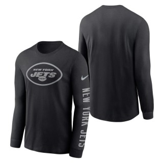 Men's New York Jets Black RFLCTV Name and Logo T-Shirt