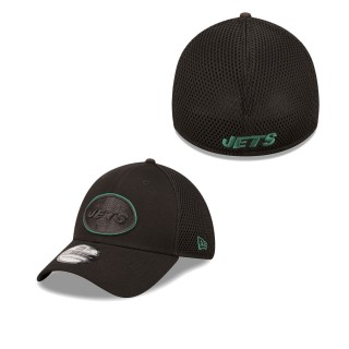 Men's New York Jets Black Team Neo 39THIRTY Flex Hat