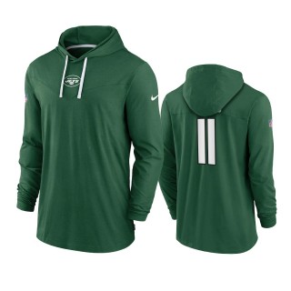 Men's New York Jets Denzel Mims Green Hoodie Tri-Blend Sideline Performance T-Shirt