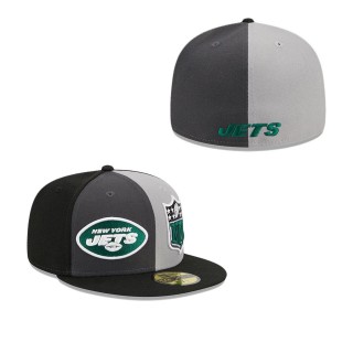 Jets Gray Black 2023 Sideline 59FIFTY Fitted Hat