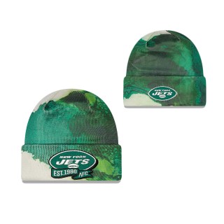 Men's New York Jets Green 2022 Sideline Ink Dye Cuffed Knit Hat