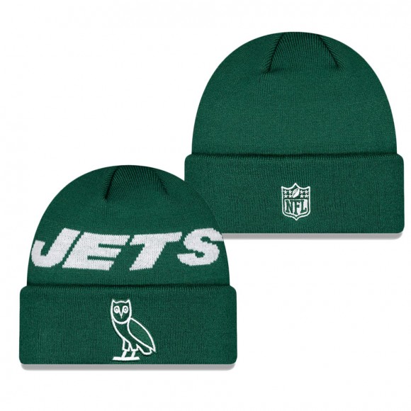 New York Jets Green OVO x NFL Cuffed Knit Hat