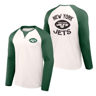 Jets NFL x Darius Rucker Collection Cream Green Long Sleeve Raglan T-Shirt