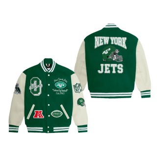 New York Jets OVO x NFL Green Full-Snap Varsity Jacket
