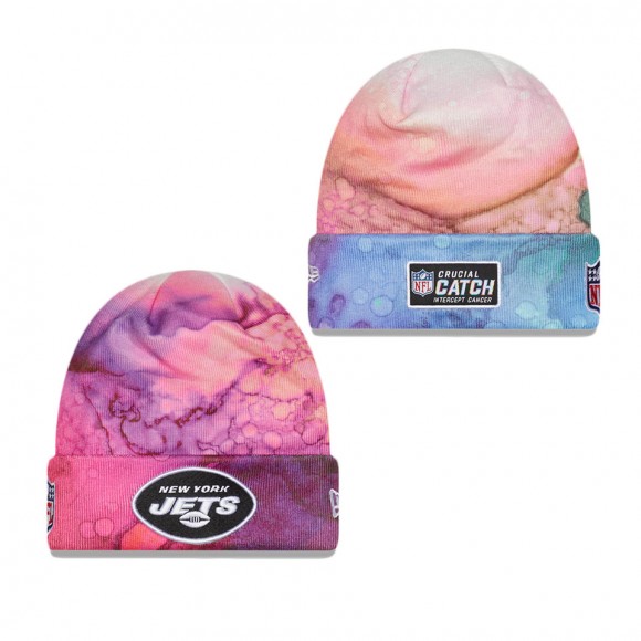 Men's New York Jets Pink 2022 NFL Crucial Catch Knit Hat