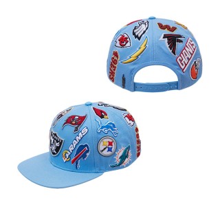 Men's NFL Pro Standard Light Blue All Over Pro League Snapback Adjustable Hat