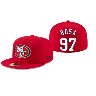 San Francisco 49ers Nick Bosa Scarlet Omaha 59FIFTY Fitted Hat