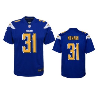 Los Angeles Chargers Nick Niemann Royal Color Rush Game Jersey