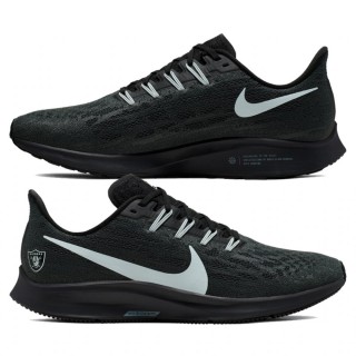 Unisex Nike Air Zoom Pegasus 36 Oakland Raiders Anthracite Gray Running Shoes