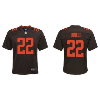 Youth Nyheim Hines Browns Brown Alternate Game Jersey