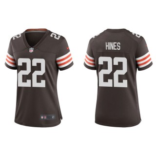 Women's Nyheim Hines Browns Brown Game Jersey