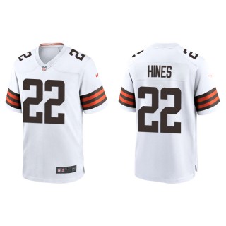 Men's Nyheim Hines Browns White Game Jersey