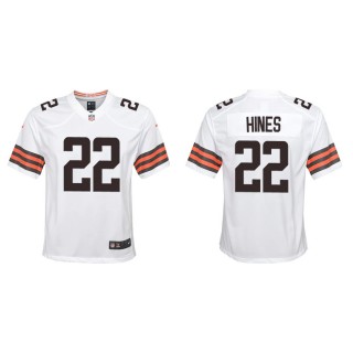 Youth Nyheim Hines Browns White Game Jersey