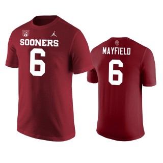 Oklahoma Sooners Baker Mayfield #6 Crimson 125th Football Season T-Shirt