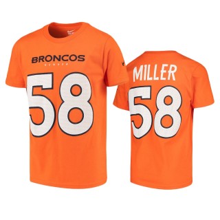 Broncos #58 Von Miller Orange Player Pride T-Shirt - Youth