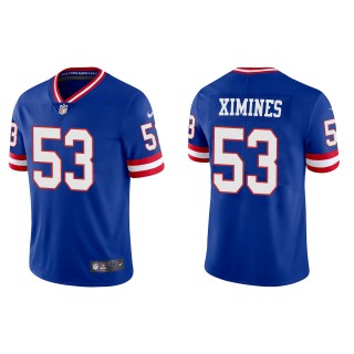 Oshane Ximines Men's New York Giants Royal Classic Vapor Limited Jersey
