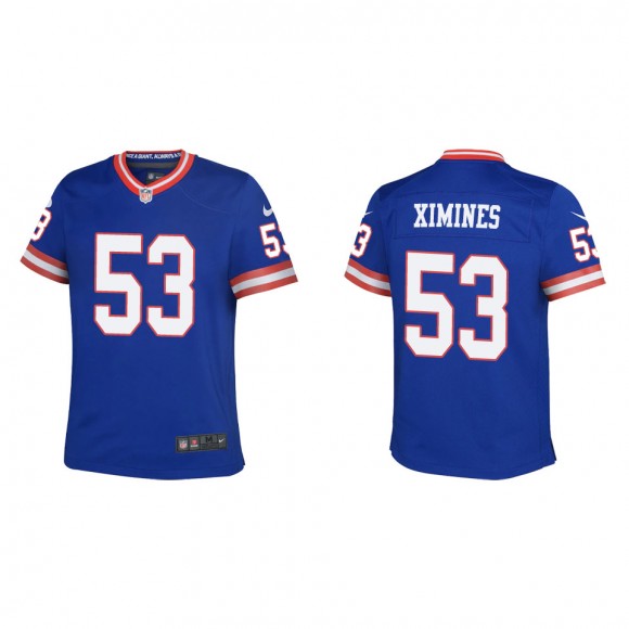 Oshane Ximines Youth New York Giants Royal Classic Game Jersey