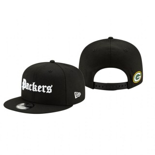 Green Bay Packers Black Gothic Script 9FIFTY Adjustable Snapback Hat