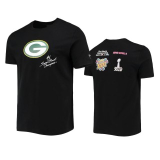 Green Bay Packers Black Super Bowl Champions Commemorative T-Shirt