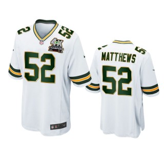 Green Bay Packers Clay Matthews White 4X Super Bowl Champions Patch Game Jersey