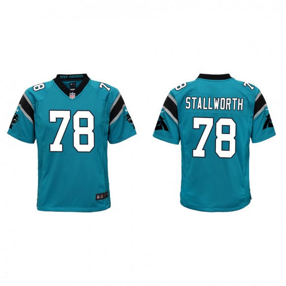 Youth Taylor Stallworth Panthers Blue Game Jersey