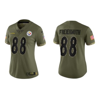 Pat Freiermuth Women's Pittsburgh Steelers Olive 2022 Salute To Service Limited Jersey