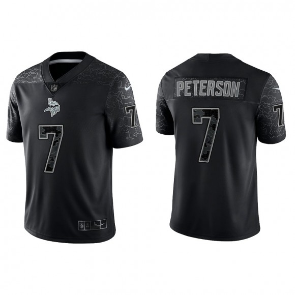 Patrick Peterson Minnesota Vikings Black Reflective Limited Jersey