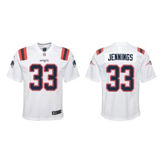 Youth Anfernee Jennings Patriots White Game Jersey