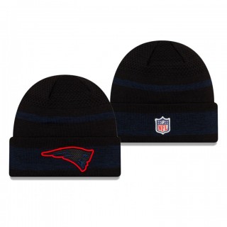 New England Patriots Black 2021 NFL Sideline Tech Cuffed Knit Hat