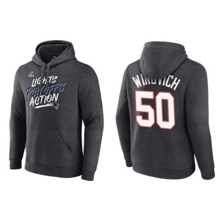 Men's Patriots Chase Winovich Charcoal 2021 NFL Playoffs Lights Action Hoodie