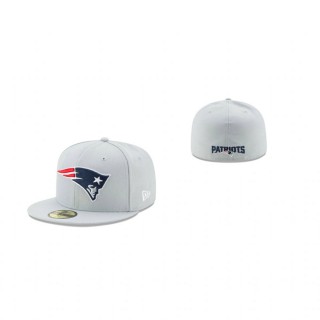 New England Patriots Gray Omaha Team Logo 59FIFTY Fitted Hat