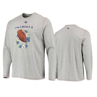 New England Patriots Heathered Gray Sport Lei Pass Long Sleeve T-Shirt